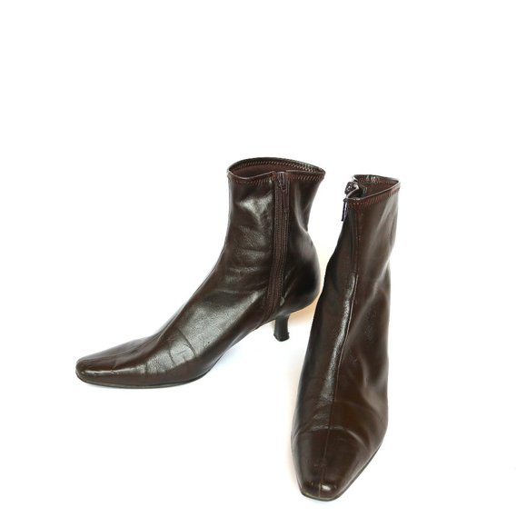 Brown Faux Leather Y2K / Witchy heeled boots size 8 - GUC - Picture 11 of 11